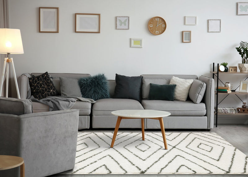 Carpette à poil long Pascal multicolore - 5 pi 3 po x 7 pi 7 po