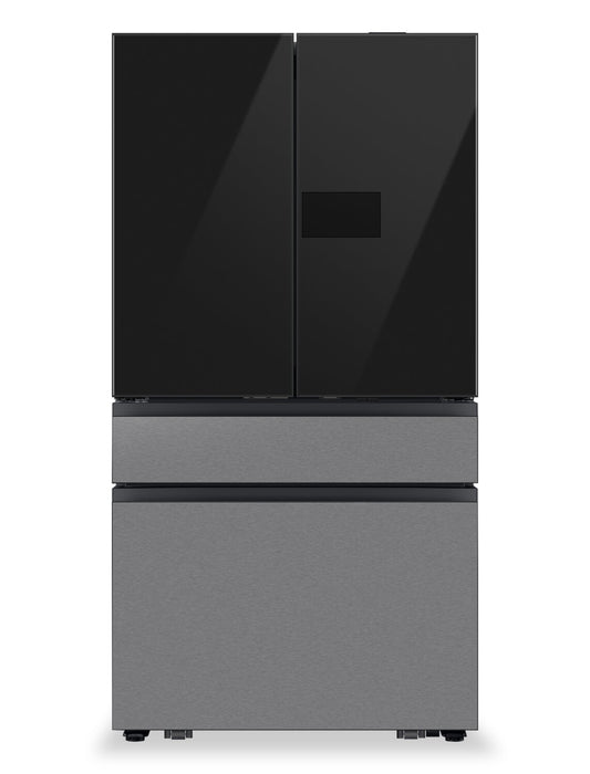 Réfrigérateur BESPOKE Samsung de 29 pi³ et de 36 po à portes françaises avec écran AI Home - RF90F29BECRAA