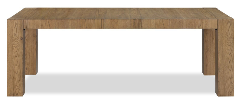 Ensemble de salle à manger Lotus 5 pièces en bois avec table de 82 po (L) et 4 chaises à dossier à lattes - naturel