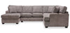 Made in Canada Luxe 3-Piece Left-Facing Fabric Sectional with Removable Cushions - Zaftig Dove Grey | Sofa sectionnel de gauche Luxe 3 pièces fabriqué au Canada en tissu avec coussins amovibles - gris colombe Zaftig