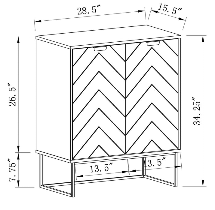 Armoire décorative Lottie de 28,5 po à 2 portes - noir lustré