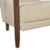 Enzo 26" Genuine Leather Accent Chair with Biscuit Tufting, Track Arms and Wood Legs - Beige | Fauteuil d’appoint Enzo de 26 po en cuir véritable avec capitonnage en biscuit, accoudoirs rectilignes et pattes en bois - beige