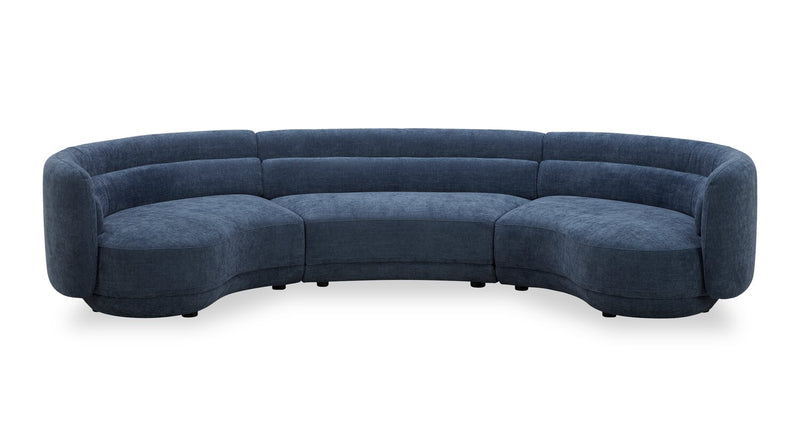 Sofa sectionnel Davvero 3 pièces - bleu marine 