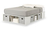 Everley Platform Bed with Built-in Storage & Baskets, White - Full Size | Lit plateforme Everley avec rangement et paniers intégrés, blanc - format lit double