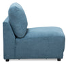 Voyage Modular Fabric Armless Chair with Removable Back Cushions – Blue | Fauteuil sans accoudoirs modulaire Voyage en tissu avec coussins de dossier amovibles - bleu