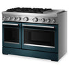 KitchenAid 6.3 Cu. Ft. 6 Burner Dual Fuel Range with Griddle – Agave - KFDD948SAG  | Cuisinière hybride KitchenAid de 6,3 pi³ à 6 brûleurs avec plaque chauffante - agave - KFDD948SAG