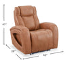 Shaquille O’Neal Home Titan 42" Genuine Leather Power Reclining Chair with Shaq-o-pedic Comfort – Earth  | Fauteuil à inclinaison électrique Titan de Shaquille O’Neal Home de 42 po en cuir véritable avec confort Shaq-o-pedic - terre