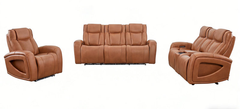 Fauteuil à inclinaison électrique Titan de Shaquille O’Neal Home de 42 po en cuir véritable avec confort Shaq-o-pedic - terre