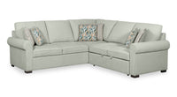  Sofa-lit sectionnel Haven de Scott Living 3 pièces en tissu de chenille - bleu écume de mer