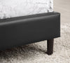 Paseo Platform Bed in Black Vegan-Leather Fabric - King Size | Lit plateforme rembourré Paseo en tissu de cuir végétalien noire - format très grand lit