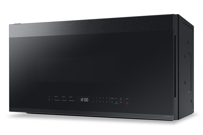 Four à micro-ondes à hotte intégrée Samsung de 2,1 pi³ avec 400 pi³/min et commandes tactiles en verre - noir mat - ME21DG6500MTAC