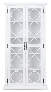  Armoire vitrée Frances de 36 po avec portes en verre - blanche