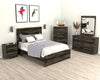 Riley 6pc Bedroom Set with Panel Bed, Dresser, Mirror & Nightstand, Made in Canada, Grey - Full Size | Ensemble de chambre à coucher Riley 6 pièces avec lit à panneaux, commode, miroir et table de nuit, fabriqué au Canada, gris - format lit double