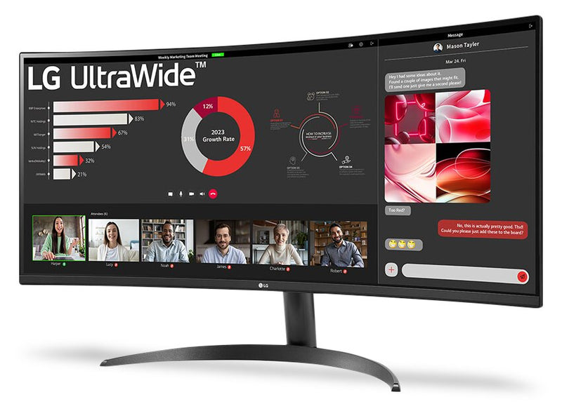  Moniteur de jeu IPS UltraGearMC Nano de LG de 31,5 po à 100 Hz et 5 ms (GàG) avec NVIDIA (34WR50QK-B)