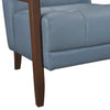 Enzo 26" Genuine Leather Accent Chair with Biscuit Tufting, Track Arms and Wood Legs - Blue | Fauteuil d’appoint Enzo de 26 po en cuir véritable avec capitonnage en biscuit, accoudoirs rectilignes et pattes en bois - bleu