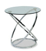 Hendrix 36" Modern 2-Pack Glass Top Coffee + End Table - Chrome with Metal Base | 2 tables modernes Hendrix de 36 po (table à café et table de bout) avec dessus en verre - chromées avec base en métal