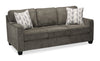 Made in Canada Lennox 79" Chenille Fabric Sofa with Reversible Cushions and Accent Pillows - Grey | Sofa Lennox de 79 po fabriqué au Canada en tissu de chenille avec coussins réversibles et coussins décoratifs - gris