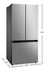 Midea 30" 18.4 Cu. Ft. French-Door Refrigerator - Stainless Steel - MRF18B4AST | Réfrigérateur Midea de 18,4 pi³ et de 30 po à portes françaises - acier inoxydable - MRF18B4AST | MRF18B4A