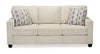 Sofa Lennox de 79 po fabriqué au Canada en tissu de chenille avec coussins réversibles et coussins décoratifs - taupe