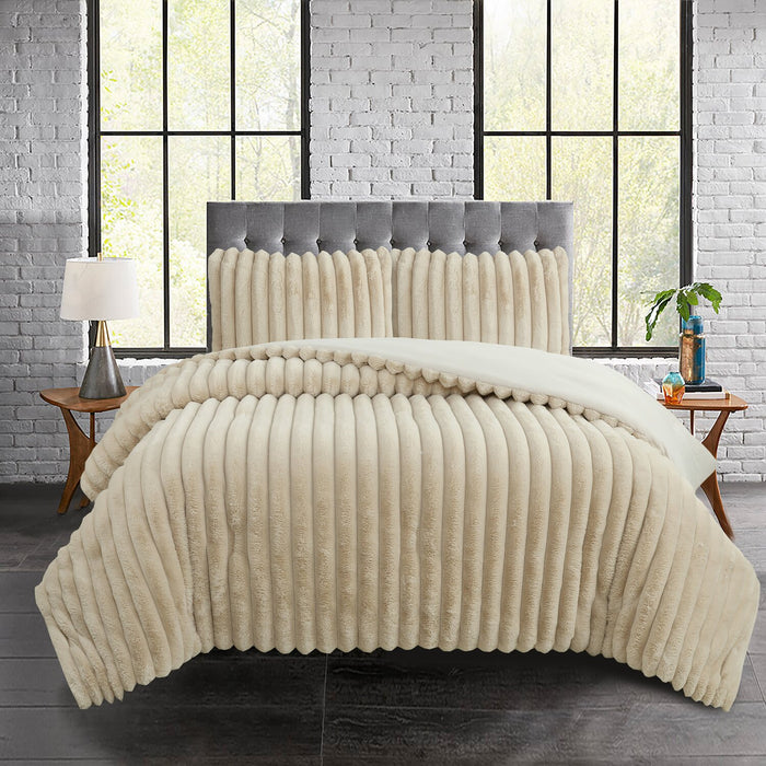 Ensemble d’édredon Fawn Terrace 3 pièces pour lit double ou grand lit - caramel chaleureux 