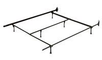 Cadre de lit polyvalent en métal avec patins pour lit simple, lit double ou grand lit