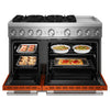 KitchenAid 6.3 Cu. Ft. 6 Burner Dual Fuel Range with Griddle – Scorched Orange - KFDD948SSC  | Cuisinière hybride KitchenAid de 6,3 pi³ à 6 brûleurs avec plaque chauffante - orange brûlée - KFDD948SSC