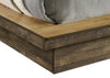 Silas Platform Bed with Headboard & Frame, LED, Rustic Brown - King Size | Lit plateforme Silas brun rustique avec tête de lit, cadre et éclairage à DEL - format très grand lit
