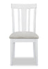 Brook 7pc Dining Set with Table & 6 Chairs, 42-54"W Extension, Round - White/Brown | Ensemble de salle à manger Brook 7 pièces avec table ronde, rallonge de 42 po à 54 po (L) et 6 chaises - blanc et brun