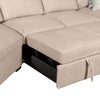 Scott Living Haven 3-Piece Left-Facing Chenille Fabric Cuddler Sleeper Sectional - Taupe | Sofa-lit sectionnel enveloppant de gauche Haven de Scott Living 3 pièces en tissu de chenille - taupe