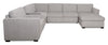 Vault 6-Piece Right-Facing Sectional with Sofa Bed Loveseat, Three Storage Chairs and Storage Chaise - Grey | Sofa sectionnel de droite Vault 6 pièces avec causeuse-lit, 2 fauteuils de rangement et fauteuil long de rangement - gris