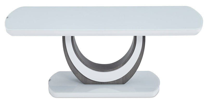 Table à café moderne Brimley de 47,25 po - blanche et grise
