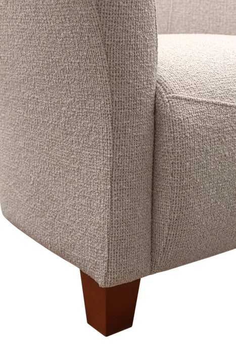 Fauteuil d’appoint Ethan de style gondole de 31 po en tissu d’apparence lin avec pattes en bois - lin 
