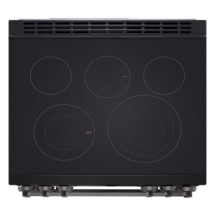 Cuisinière intelligente électrique LG de 6,3 pi3 avec friture à air - acier inoxydable noir - LSEL6335ZE