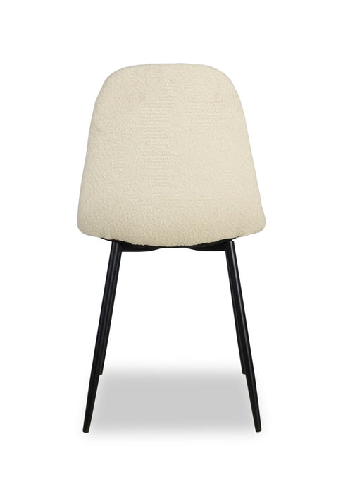 Chaise de salle à manger Joss en tissu de polyester et en métal - blanche