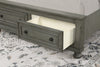 Chelsea Platform Storage Bed with Headboard & Frame, Grey - King Size | Lit plateforme de rangement Chelsea gris avec tête de lit et cadre de lit - format très grand lit