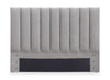 Amos Upholstered Platform Bed in Grey Fabric with Channelled Headboard - Queen Size | Lit plateforme Amos rembourré en tissu gris avec tête de lit à canaux - format grand lit