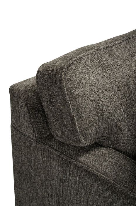 Causeuse Lennox de 57 po fabriquée au Canada en tissu de chenille avec coussins réversibles et coussins décoratifs - grise