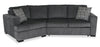Made in Canada Legend 2-Piece Left-Facing Chenille Fabric Cuddler Sleeper Sectional - Pepper Grey | Sofa-lit sectionnel enveloppant de gauche Legend 2 pièces fabriqué au Canada en tissu de chenille - gris poivre