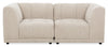 Causeuse modulaire Oaklyn Kort & Co. de 77 po en tissu avec coussins de siège capitonnés - beige
