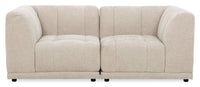 Causeuse modulaire Oaklyn Kort & Co. de 77 po en tissu avec coussins de siège capitonnés - beige