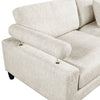 Lounge 5-Piece Chenille Modular Sectional with Ottoman – Beige  | Sofa sectionnel modulaire Lounge 5 pièces en chenille avec pouf - beige
