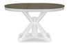 Brook Dining Table with 42-54"W Extension, Round - White/Brown | Table de salle à manger ronde Brook de 42 po à 54 po (L) avec rallonge - blanche et brune