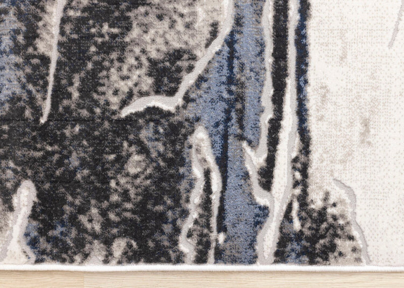 Carpette Linnie gris et bleu - 5 pi 3 po x 7 pi 7 po