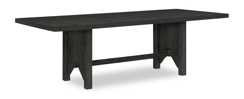 Ensemble de salle à manger Emery 7 pièces en bois avec table, rallonge, 72 po à 96 po (L) et 6 chaises - noir et brun