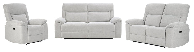 Causeuse à inclinaison électrique Spencer de 65,6 po en tissu de chenille - grise