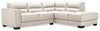 Citadel 2-Piece Right-Facing Top-Grain Genuine Leather Sectional with Wood Legs - Frost White | Sofa sectionnel de droite Citadel 2 pièces en cuir véritable de qualité supérieure avec pattes en bois - blanc givré