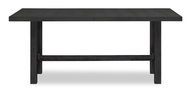 Ensemble de salle à manger Emery 7 pièces en bois avec table, rallonge, 72 po à 96 po (L) et 6 chaises - noir et anthracite