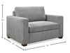 Dusk 52" Linen-Look Fabric Sleeper Chair with Track Arms - Grey | Fauteuil-lit Dusk de 52 po en tissu d’apparence lin avec accoudoirs rectilignes - gris