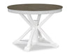 Brook Dining Table with 42-54"W Extension, Round - White/Brown | Table de salle à manger ronde Brook de 42 po à 54 po (L) avec rallonge - blanche et brune