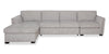 Sofa sectionnel de gauche Vault 3 pièces avec causeuse-lit, fauteuil long de rangement et fauteuil de rangement - gris